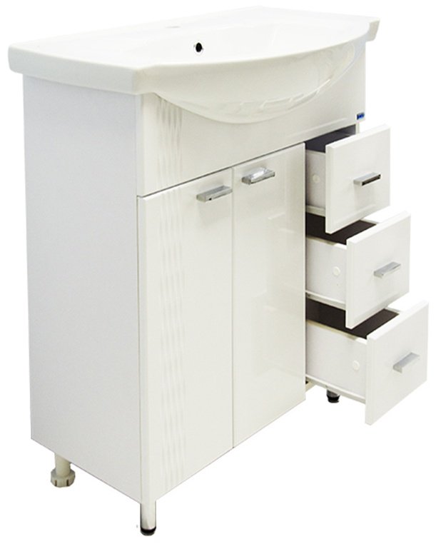 Тумба с раковиной Lindis Оптима 85 K0000166788, 85x82x33 см, белый