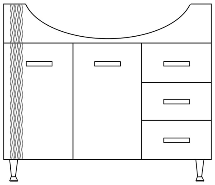 Тумба с раковиной Lindis Оптима 85 K0000166788, 85x82x33 см, белый