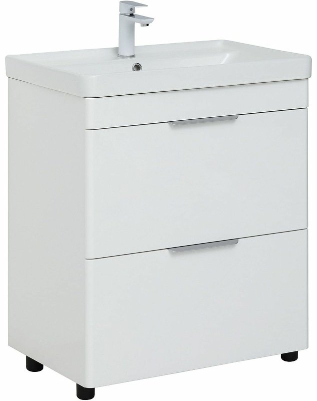 Тумба с раковиной KABINKA.KZ Ирис 70 310153, 69x77.2x46 см, белый