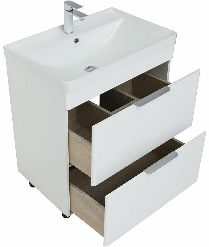 Тумба с раковиной KABINKA.KZ Ирис 70 310153, 69x77.2x46 см, белый