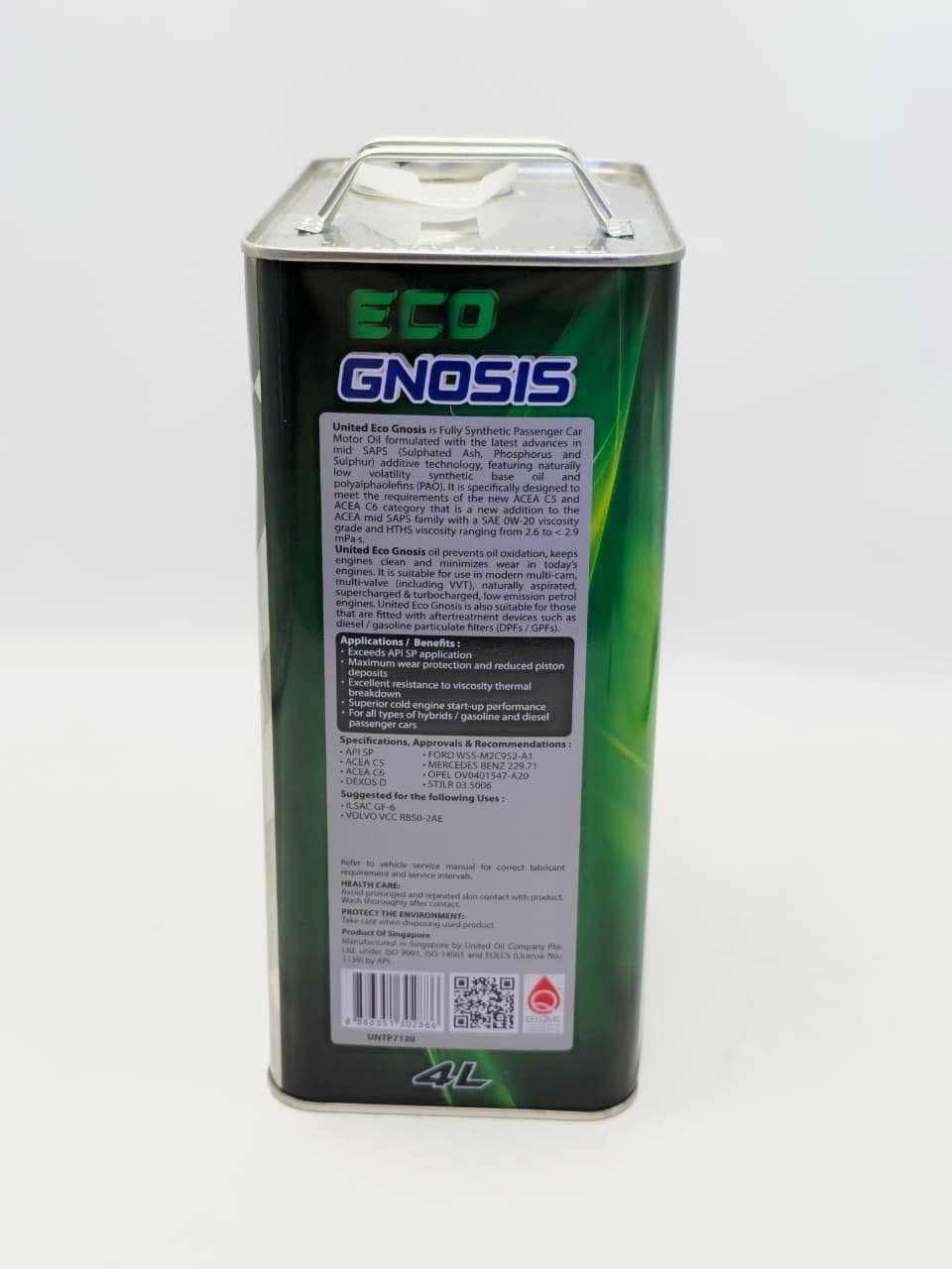 Моторное масло Синтетическое United Oil ECO-GNOSIS 0W-20 4 л купить,NaN