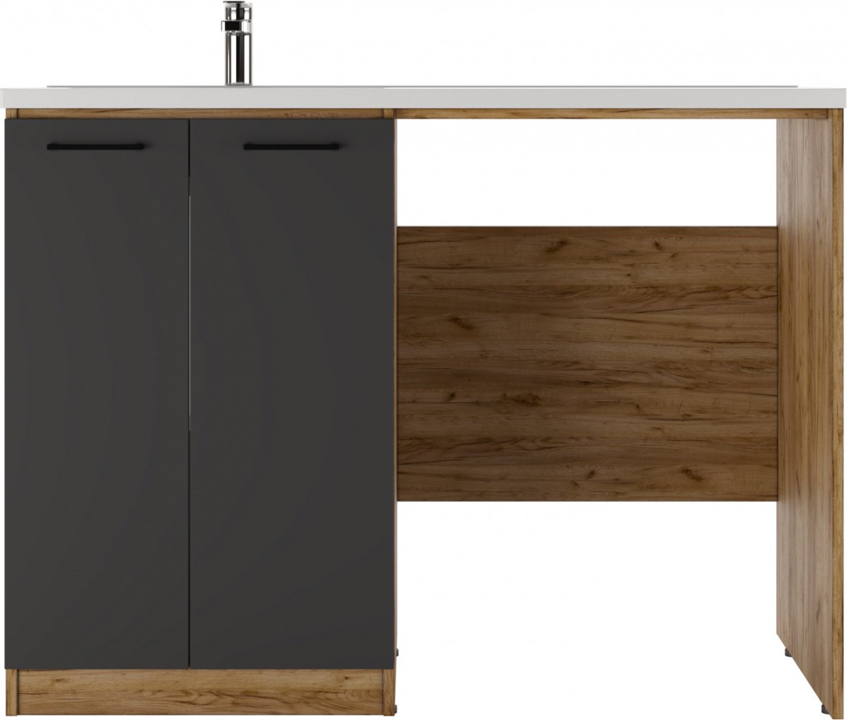 Тумба с раковиной KABINKA.KZ Байтерек, 120x87.9x47.6 см, коричневый, графит