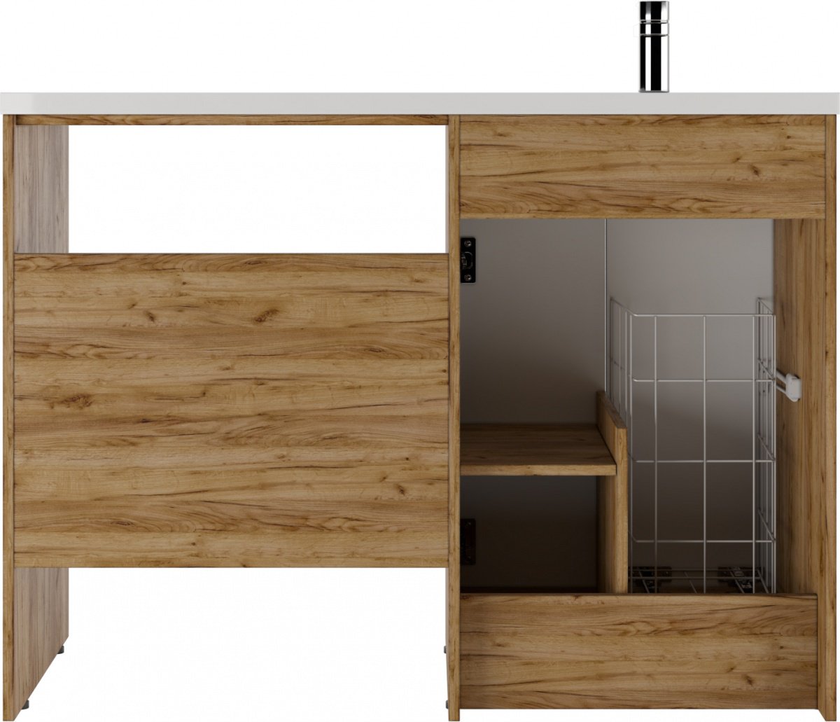 Тумба с раковиной KABINKA.KZ Байтерек, 120x87.9x47.6 см, коричневый, графит