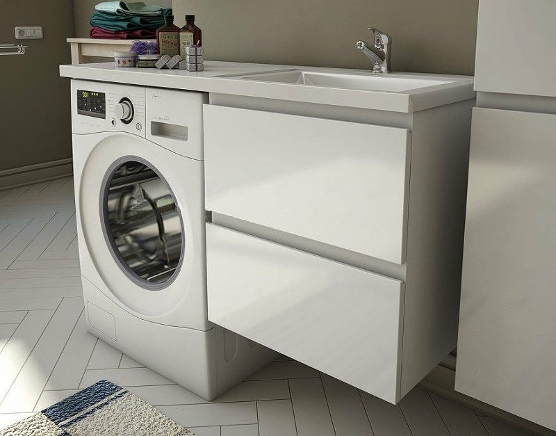 Тумба без раковины KABINKA.KZ ФР-00002314, 100x73.5x48.2 см, белый