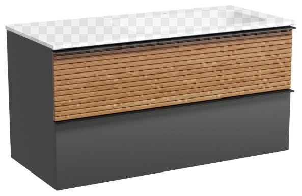 Тумба без раковины KABINKA.KZ DL100RGR, 99.5x50x44.5 см, серый, коричневый