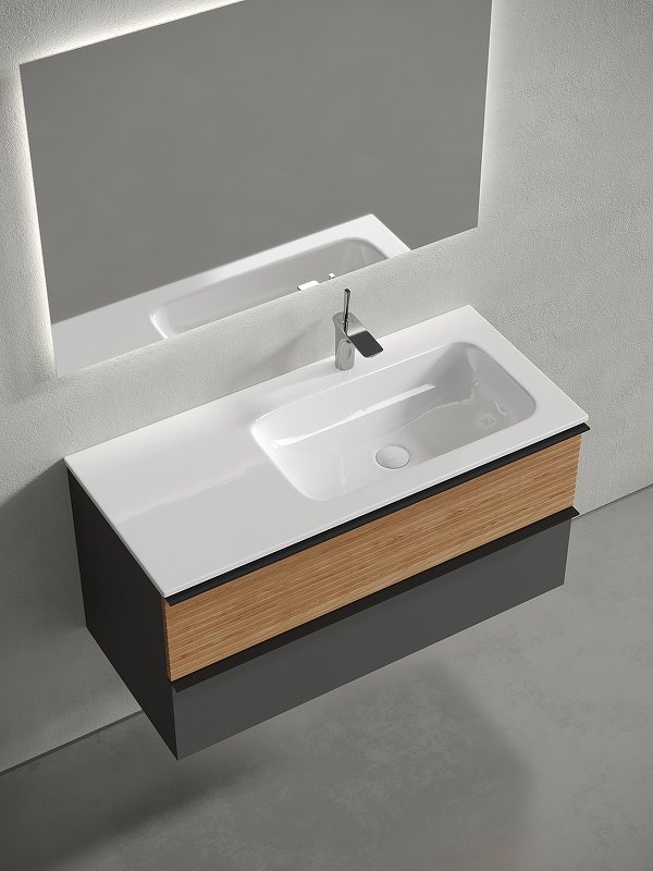 Тумба без раковины KABINKA.KZ DL100RGR, 99.5x50x44.5 см, серый, коричневый