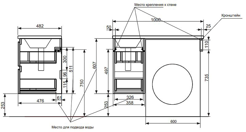 Тумба без раковины KABINKA.KZ ФР-00002314, 100x73.5x48.2 см, белый - ForteMarket Тумба без раковины KABINKA.KZ ФР-00002314, 100x73.5x48.2 см, белый купить,NaN