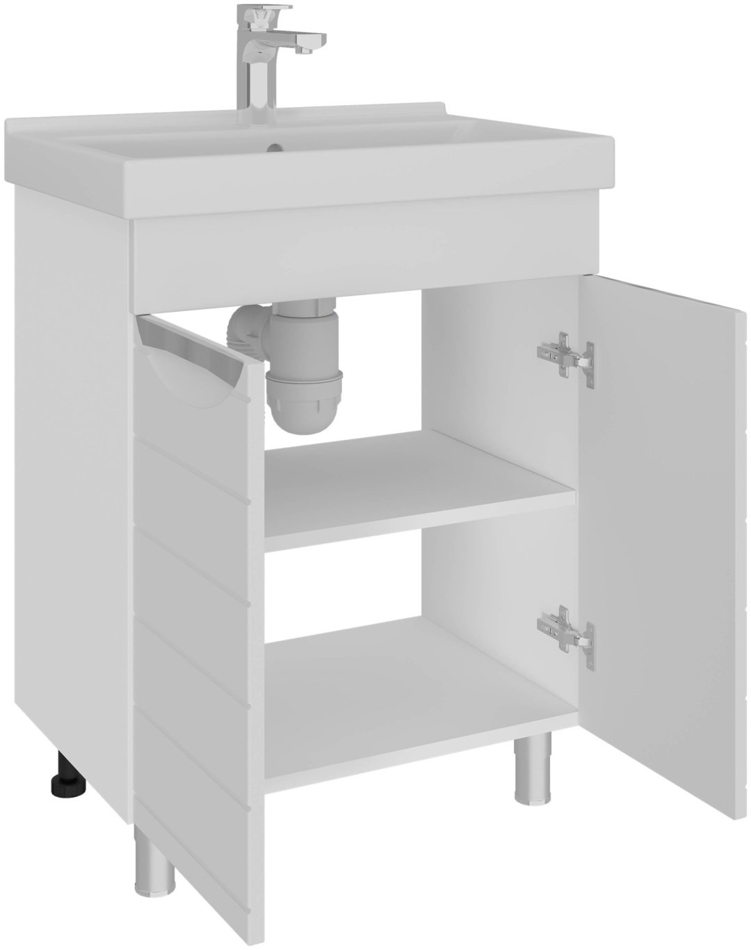 Тумба с раковиной AVK, Вероника, ТР 2 Двери 500, 50x70x45 см, белый