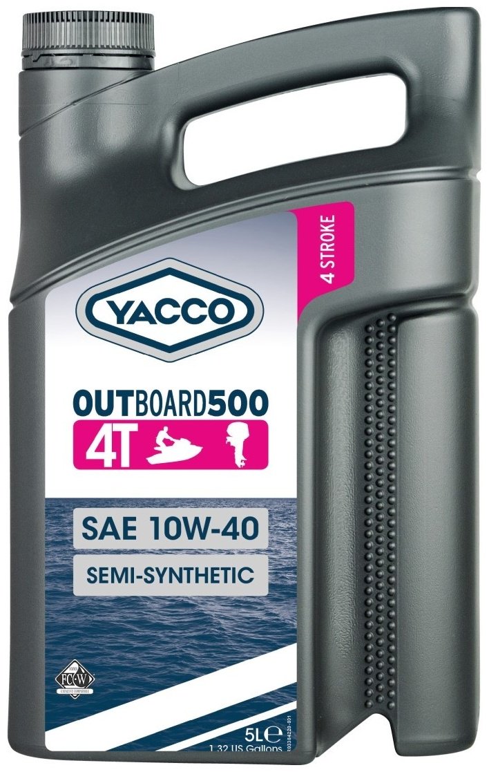 Моторное масло Синтетическое Yacco Outboard 500 4T 10W-40 5 л купить,NaN