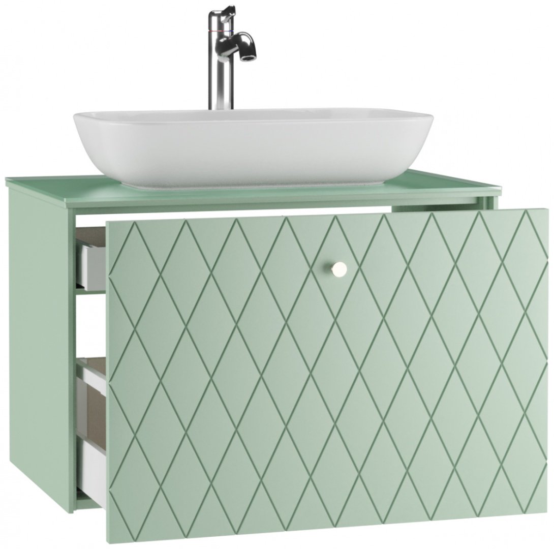 Тумба без раковины KABINKA.KZ LO13501T, 77.2x51.6x45.6 см, зеленый