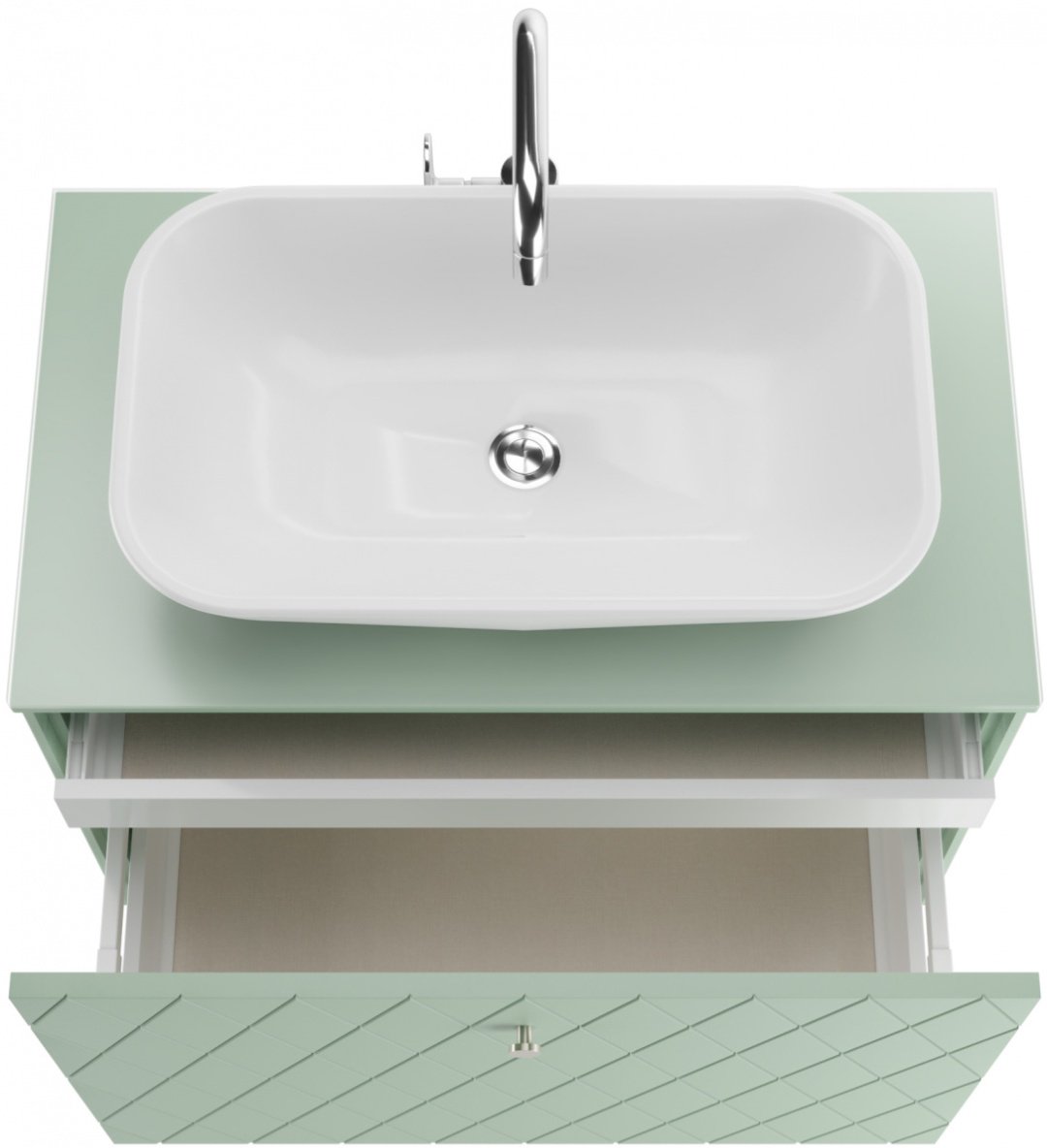 Тумба без раковины KABINKA.KZ LO13501T, 77.2x51.6x45.6 см, зеленый