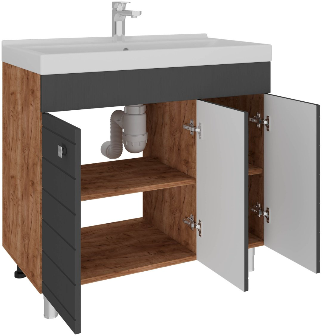 Тумба с раковиной AVK Лира 80x70x45см серо-коричневый купить,NaN