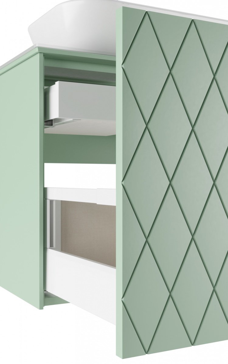 Тумба без раковины KABINKA.KZ LO13501T, 77.2x51.6x45.6 см, зеленый