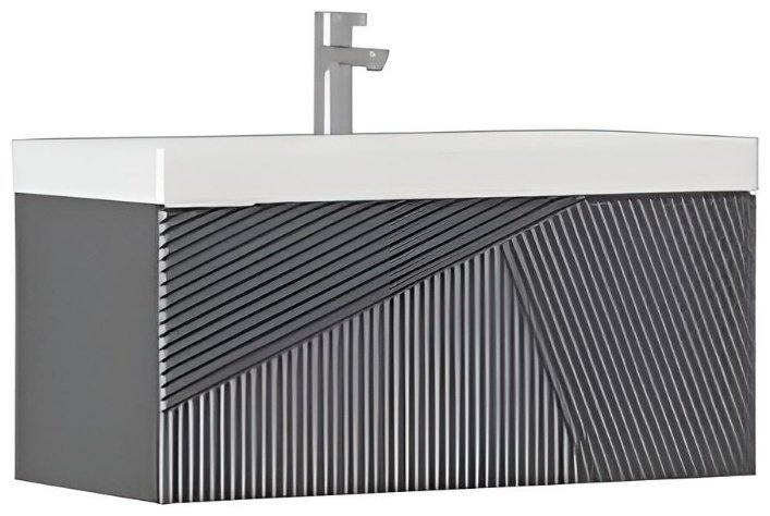 Тумба с раковиной KABINKA.KZ EDGE 800, 82x39.7x41 см, графит