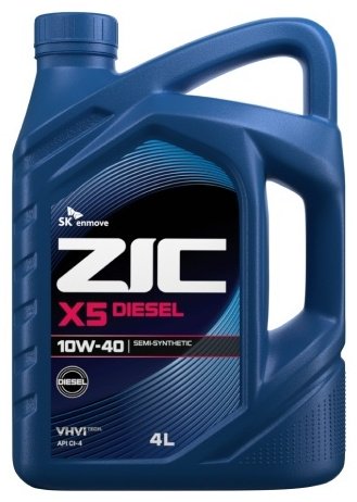 Моторное масло Полусинтетическое ZIC X5 VHVI tech Diesel 10W-40 4 л купить,NaN