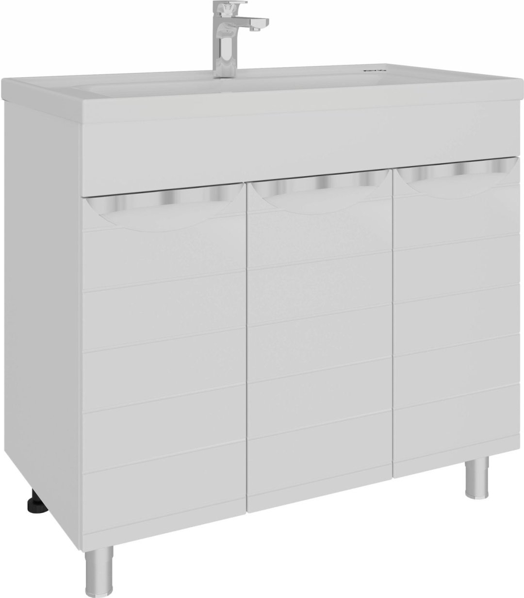 Тумба с раковиной AVK ТР 3 двери Вероника 100x70x47см белый купить,NaN