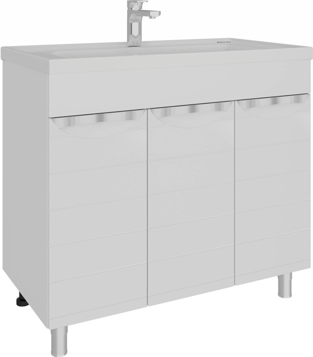 Тумба с раковиной AVK ТР 3 двери Вероника 100x70x47см белый купить,NaN