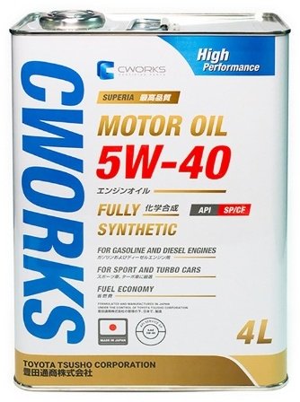 Моторное масло Синтетическое CWORKS Superia 5W-40 4 л купить,NaN
