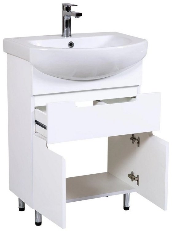 Тумба с раковиной Аква Родос КВАДРО 60, 60x85x45 см, белый