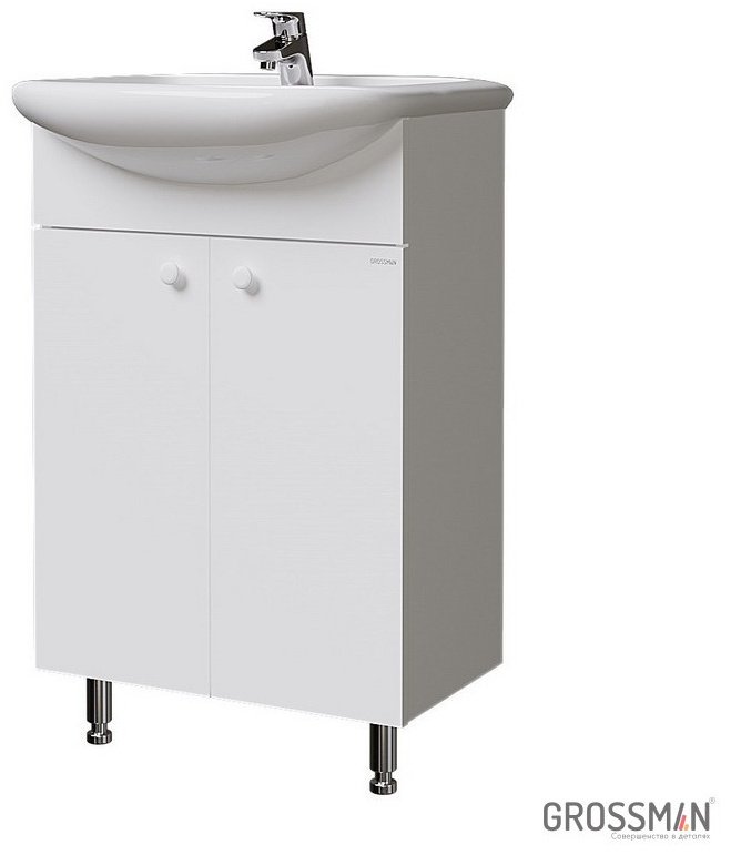 Тумба с раковиной Grossman КРИТ-ЭКО 50, 49x70x30 см, белый