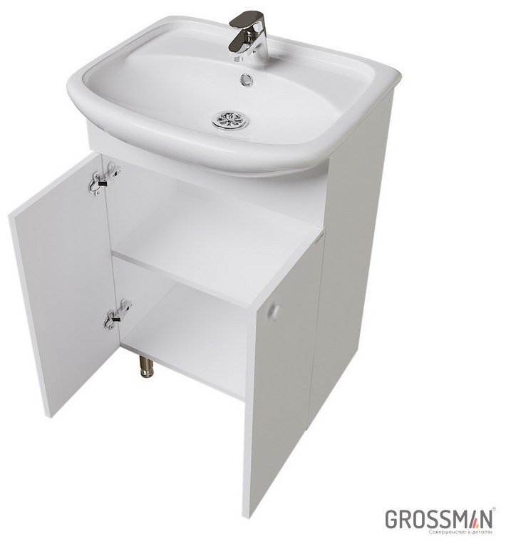 Тумба с раковиной Grossman Крит-Эко 50 49x70x30см белый купить,NaN