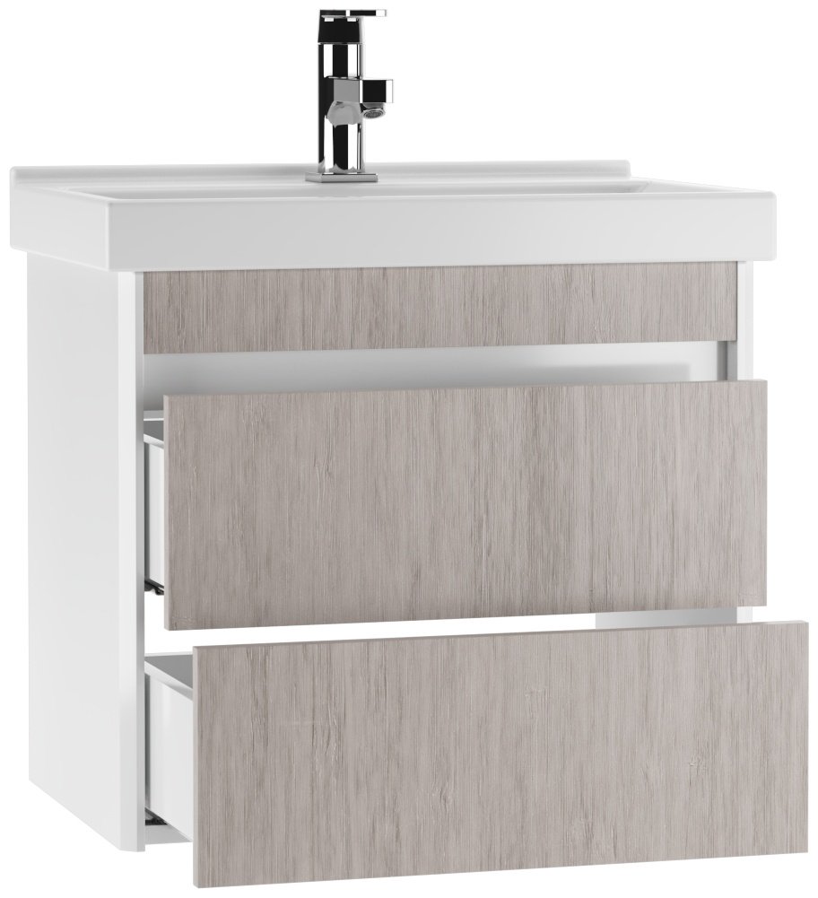 Тумба с раковиной KABINKA.KZ Байтерек, 57x50x38 см, белый, серый