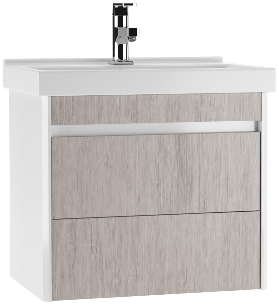 Тумба с раковиной KABINKA.KZ Байтерек, 57x50x38 см, белый, серый