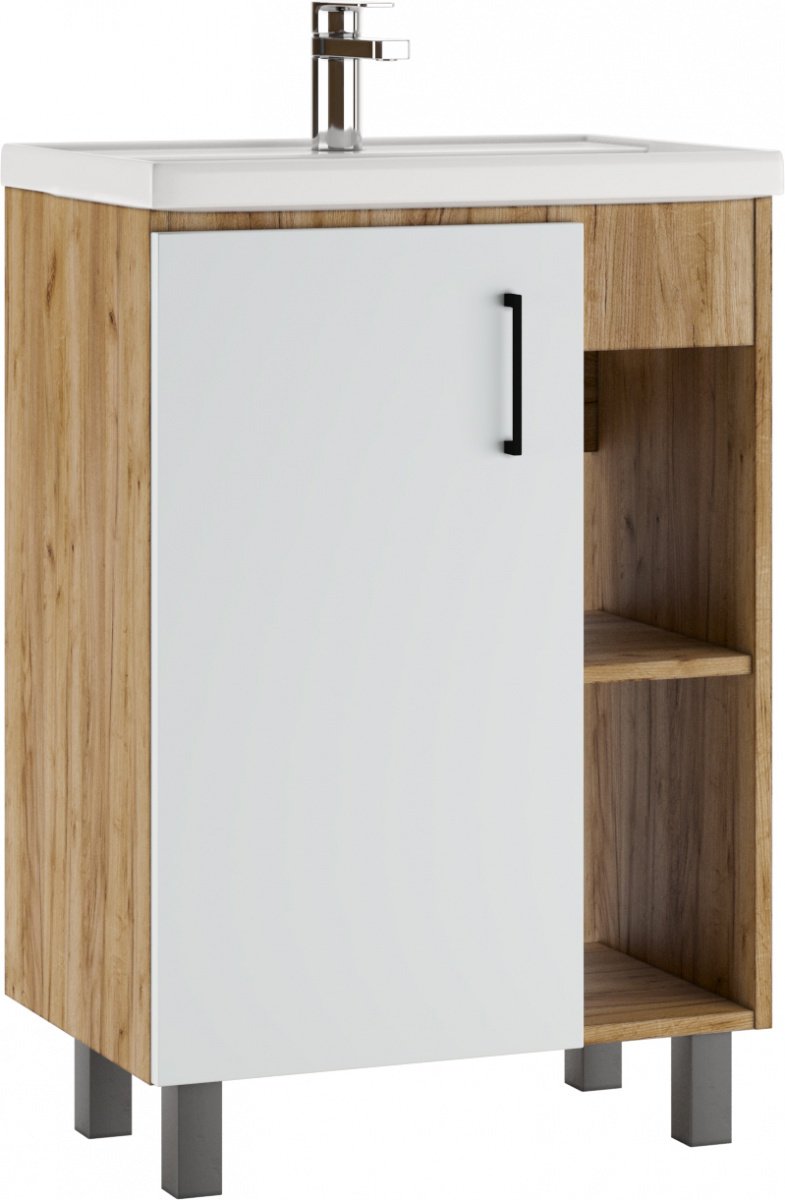 Тумба с раковиной KABINKA.KZ Байтерек, 57x82x40 см, белый, коричневый купить,NaN
