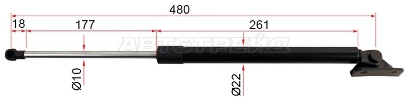 SAT ST-5802A326 упор крышки багажника для Citroen, Mitsubishi, Peugeot C4, C4 AirCross, ASX 2010-2016 черный купить,NaN