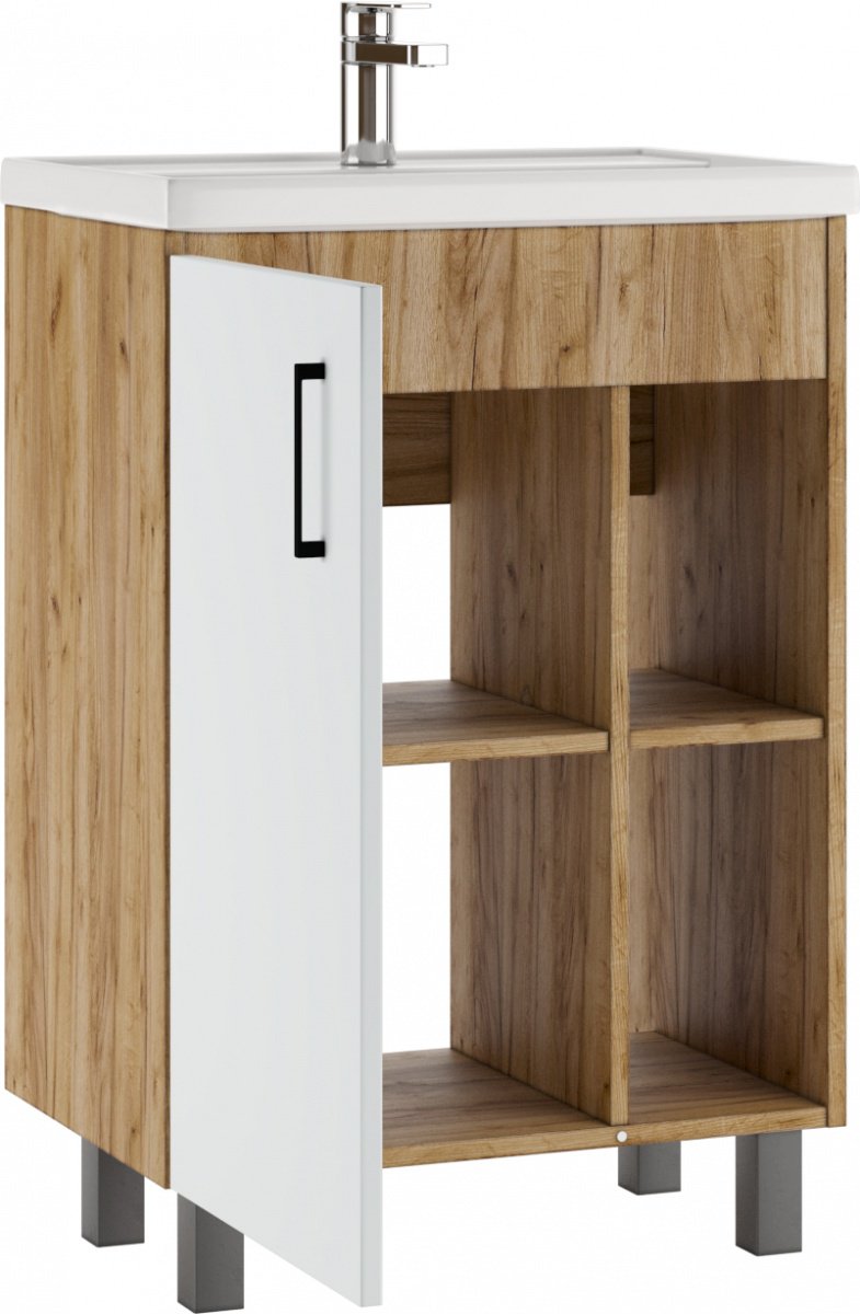Тумба с раковиной KABINKA.KZ Байтерек, 57x82x40 см, белый, коричневый купить,NaN