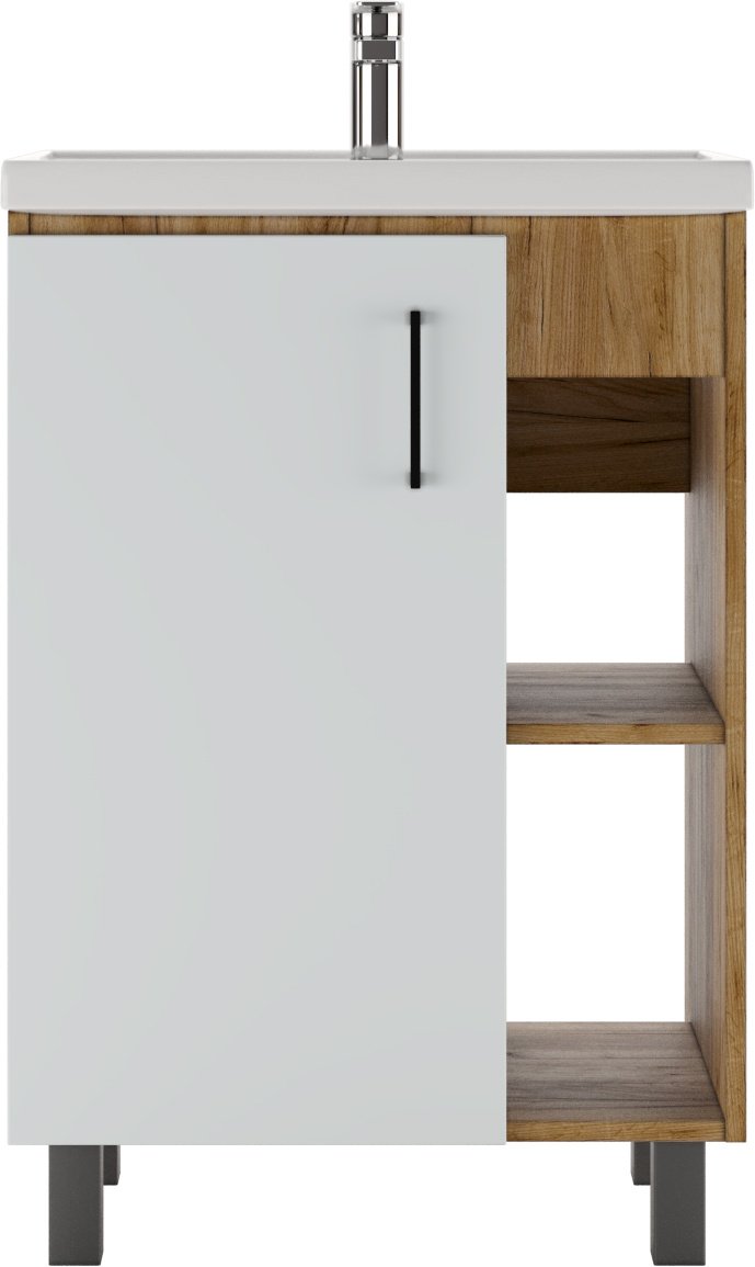 Тумба с раковиной KABINKA.KZ Байтерек, 57x82x40 см, белый, коричневый купить,NaN