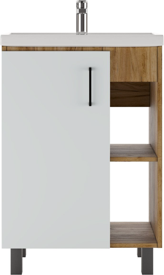Тумба с раковиной KABINKA.KZ Байтерек, 57x82x40 см, белый, коричневый купить,NaN
