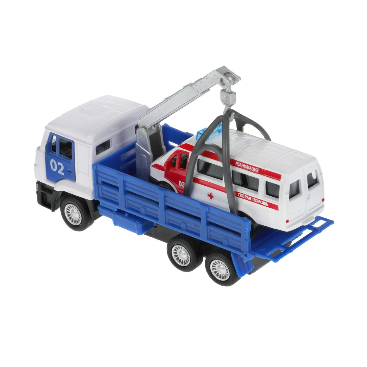 Технопарк: Kamaz Эвакуатор 12 см + скорая 7,5 см купить,NaN