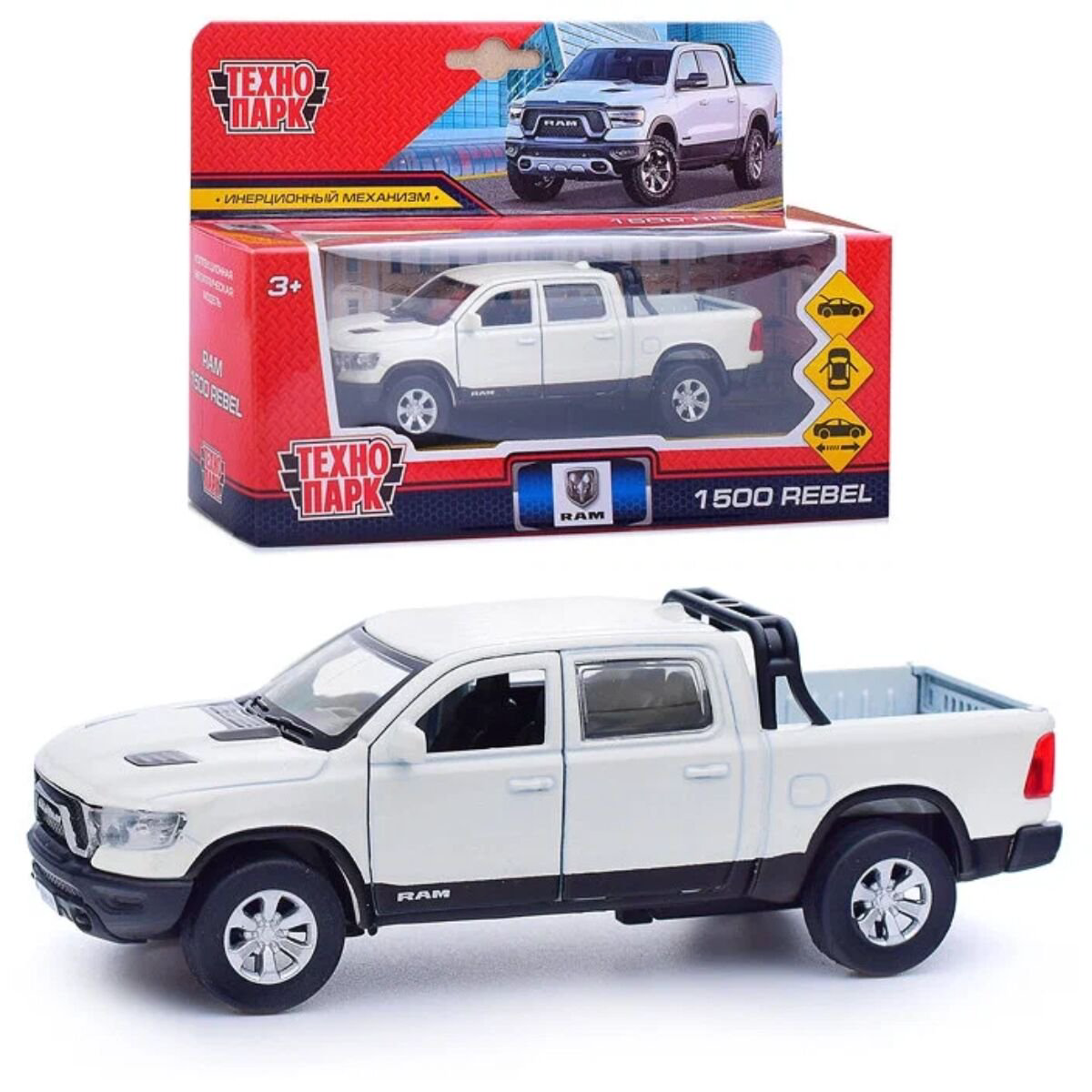 Технопарк: Dodge RAM 1500 Rebel 13 см белый купить,NaN
