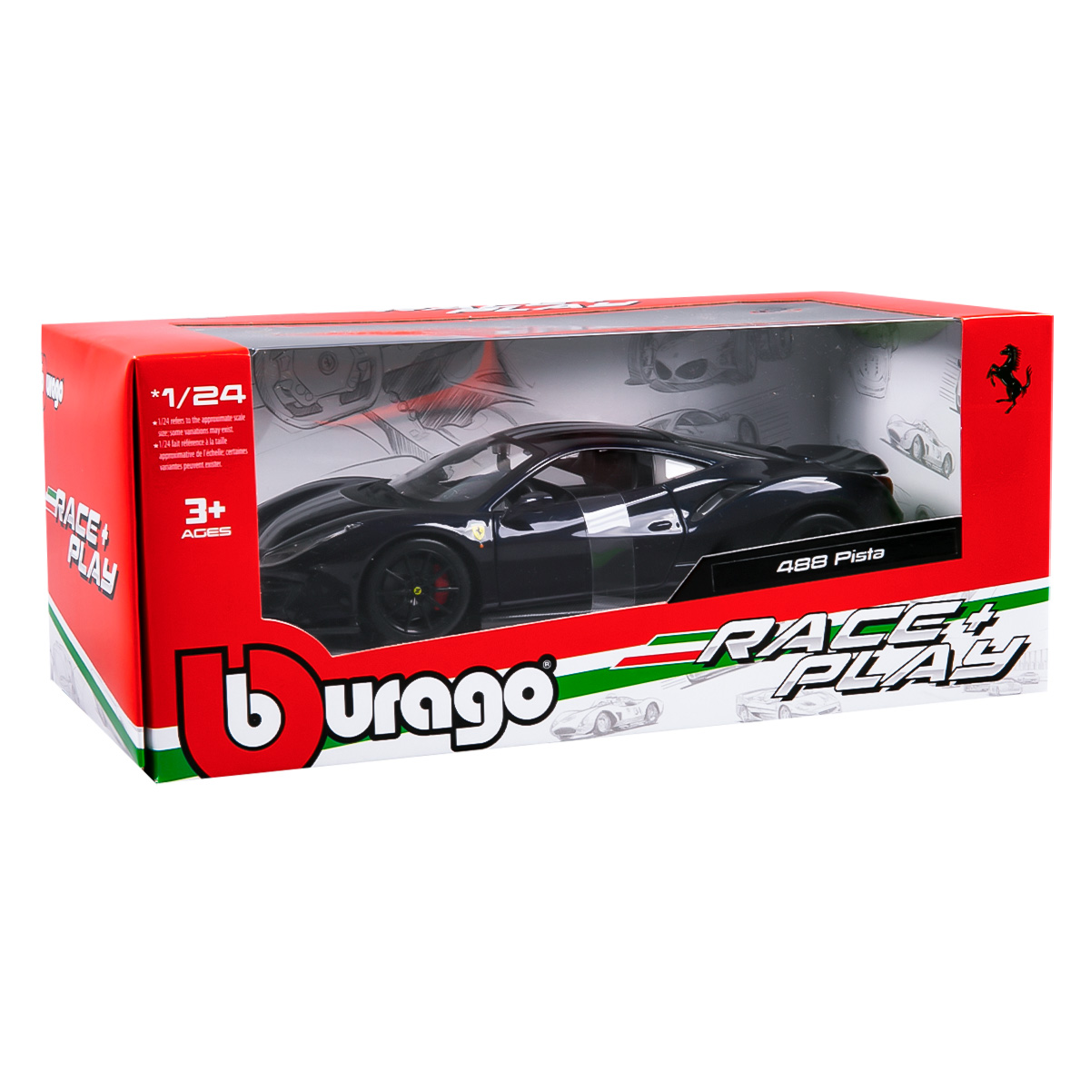 BBURAGO: 1:24 Ferrari 488 Pista (navy blue) купить,NaN