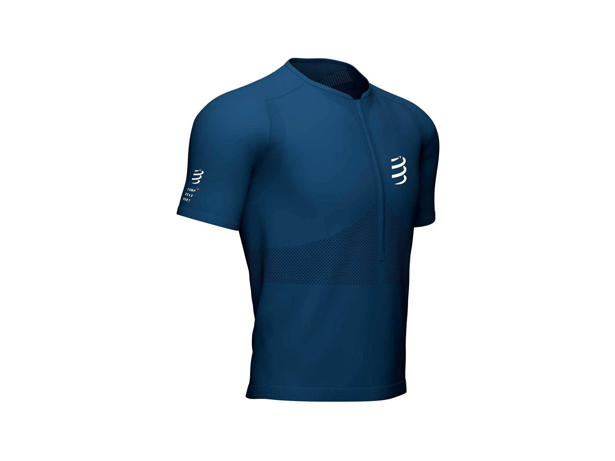 Футболка мужская Compressport Trail half-zip AM00003B синяя XL купить,NaN