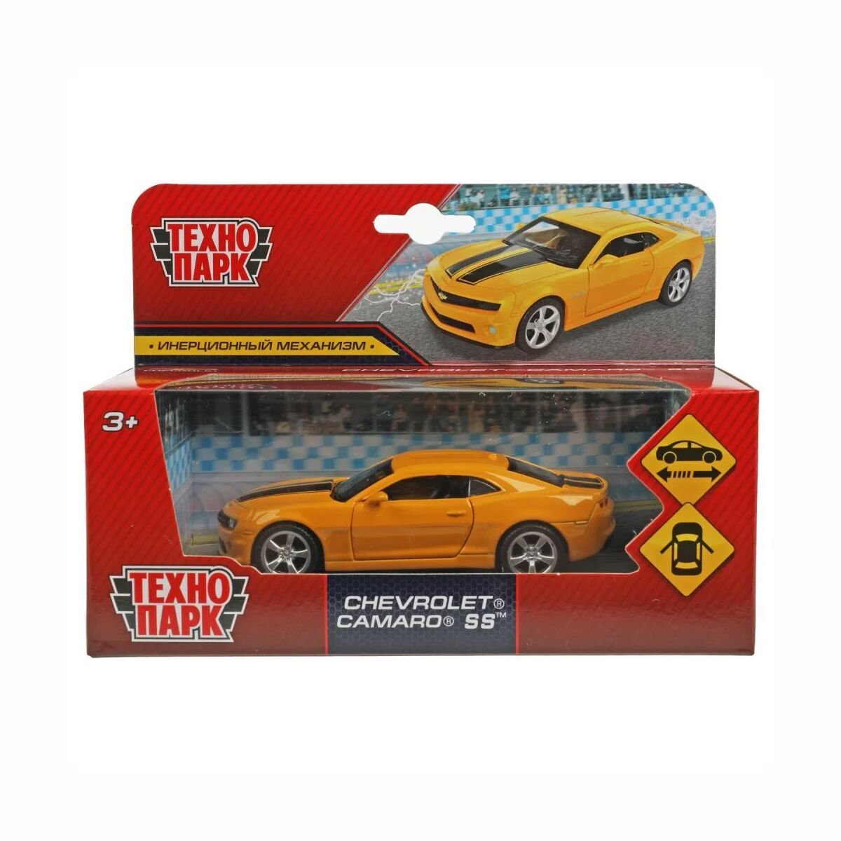 Технопарк: Chevrolet Camaro SS, 11,3 см жёлтый купить,NaN