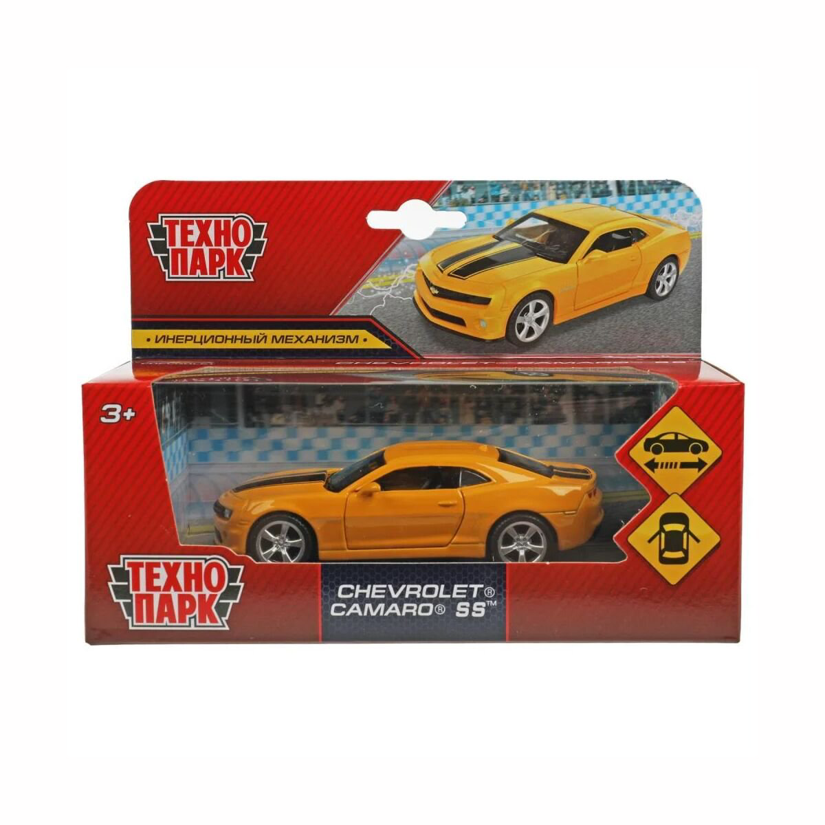 Технопарк: Chevrolet Camaro SS, 11,3 см жёлтый купить,NaN