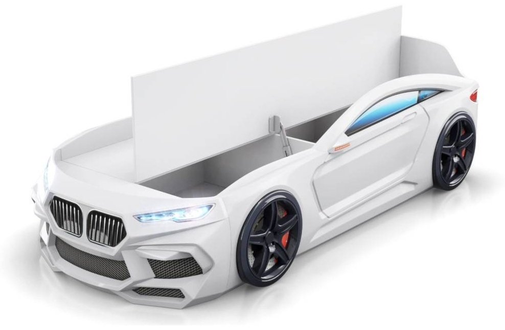 Кровать-машина 30400133_167282249, 75x180 см, белый