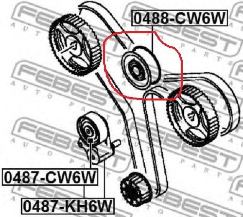 FEBEST ролик обводной ремня ГРМ 0488-CW6W купить,NaN