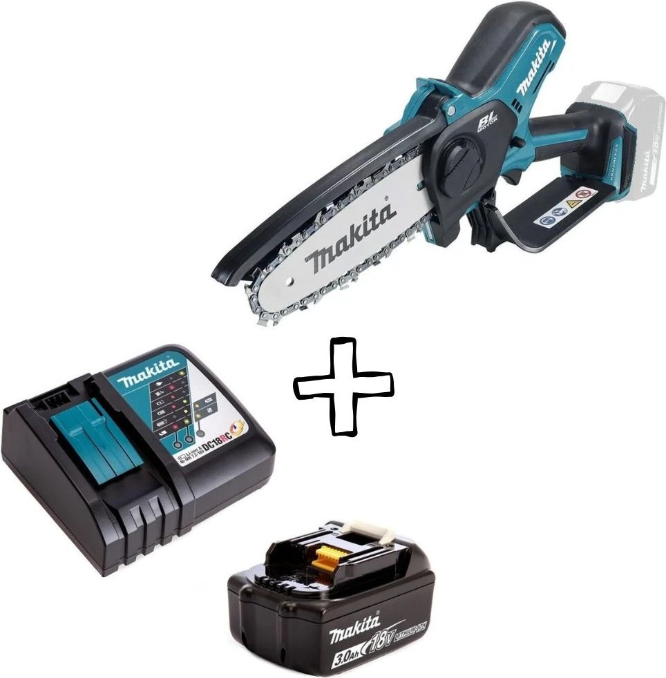 Аккумуляторная цепная пила Makita DUC150Z+191A25-2 (BL1830B+DC18RC) купить,NaN
