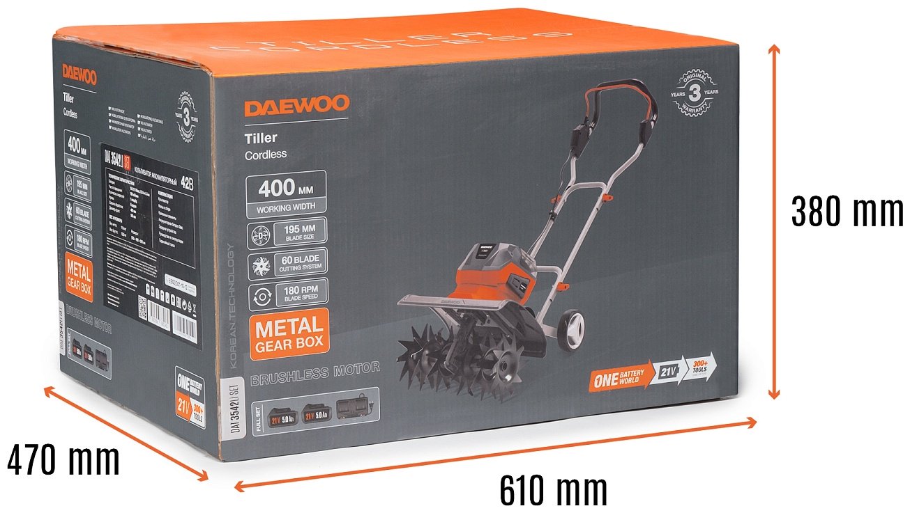 Культиватор электрический Daewoo DAT 3542Li SET, 42В, Глубина обработки:20 см купить,NaN