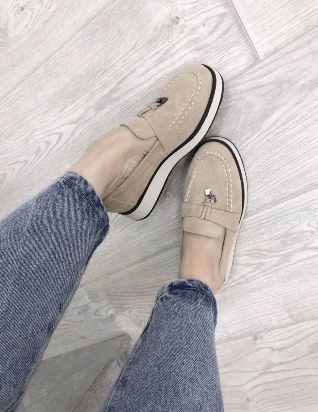 Лоферы Fashion chic бежевый, оранжевый