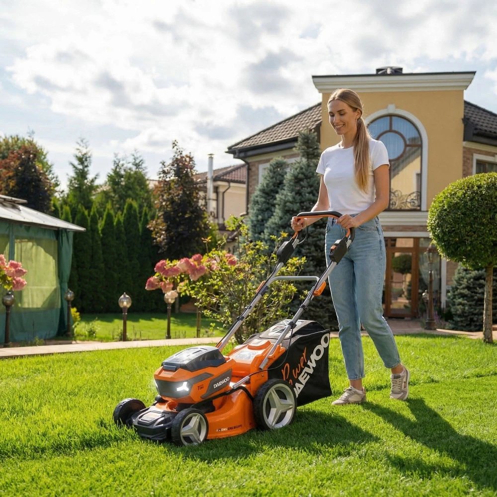 Газонокосилка самоходная аккумуляторная Daewoo DLM 5042Li-S SET купить,NaN