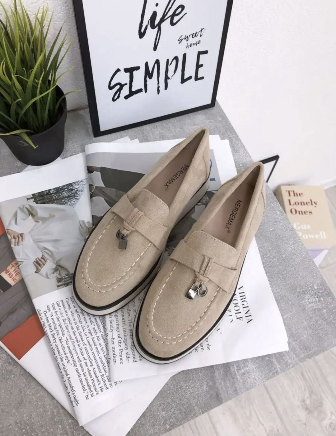 Лоферы Fashion бежевый, золотистый купить,NaN