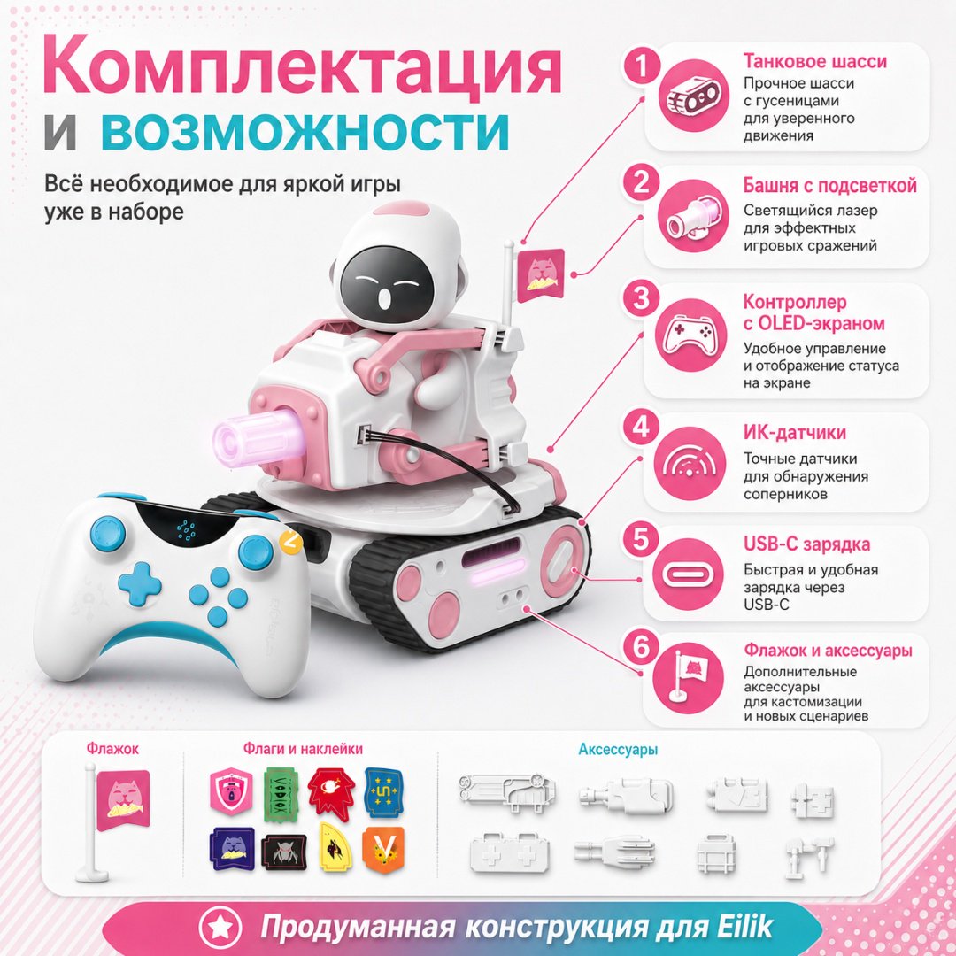 Робот Eilik Panxer, высота 12 см купить,NaN