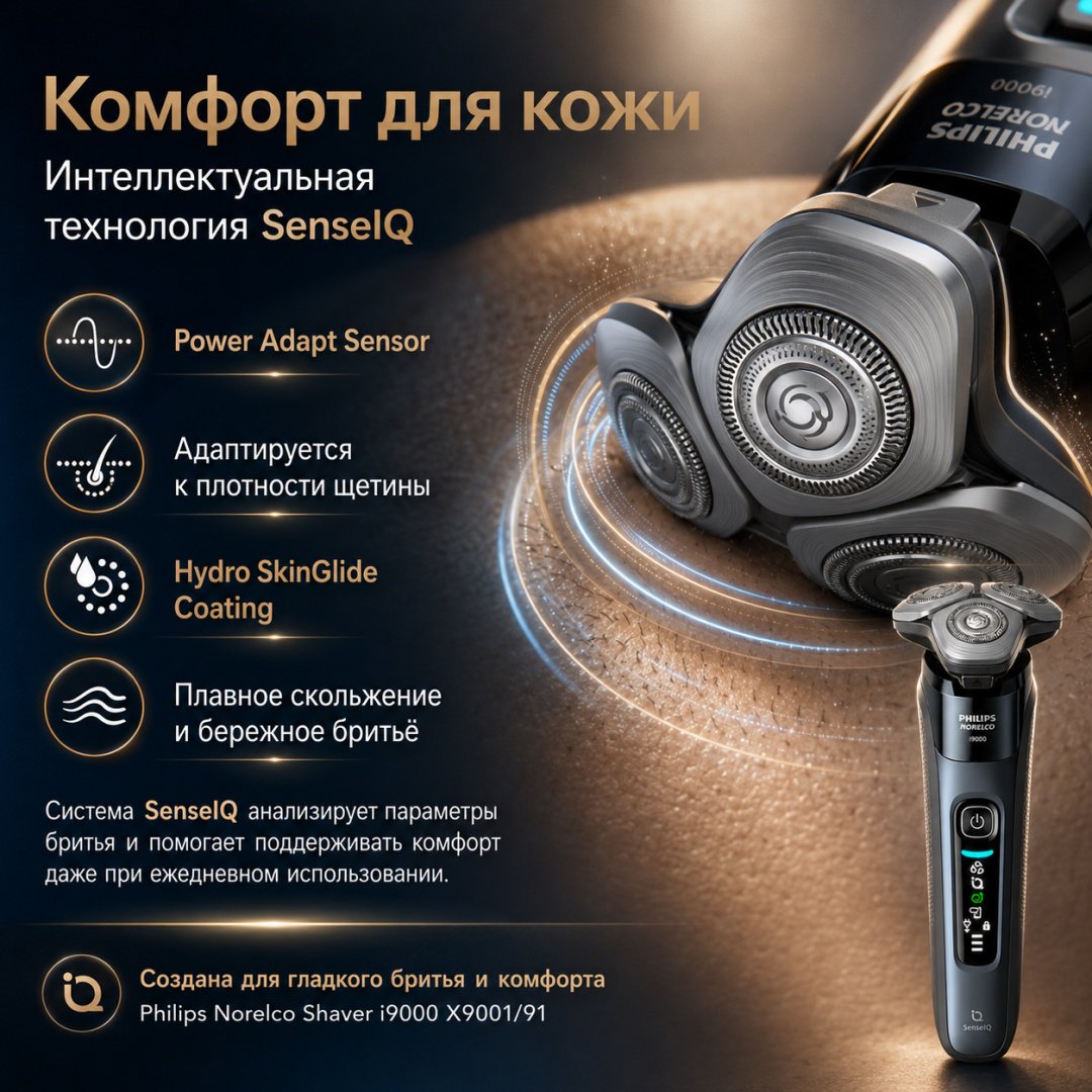 Электробритва Philips Norelco Shaver i9000 X9001/91 роторная купить,NaN