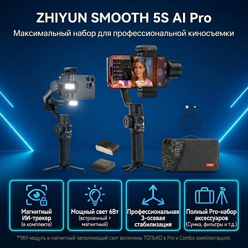 Стедикам Zhiyun Smooth 5S AI PRO