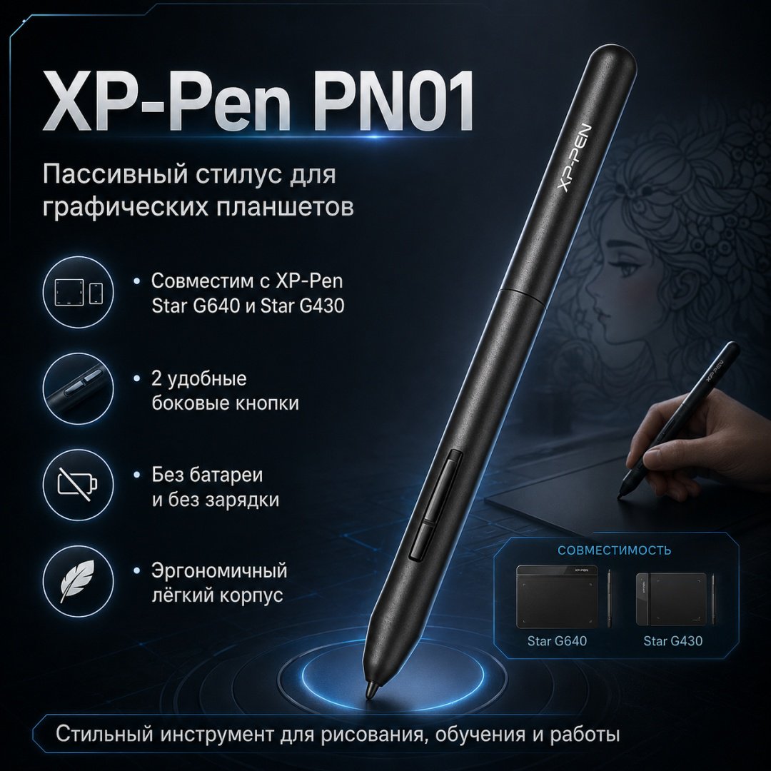 Стилус XP-PEN PN01 черный