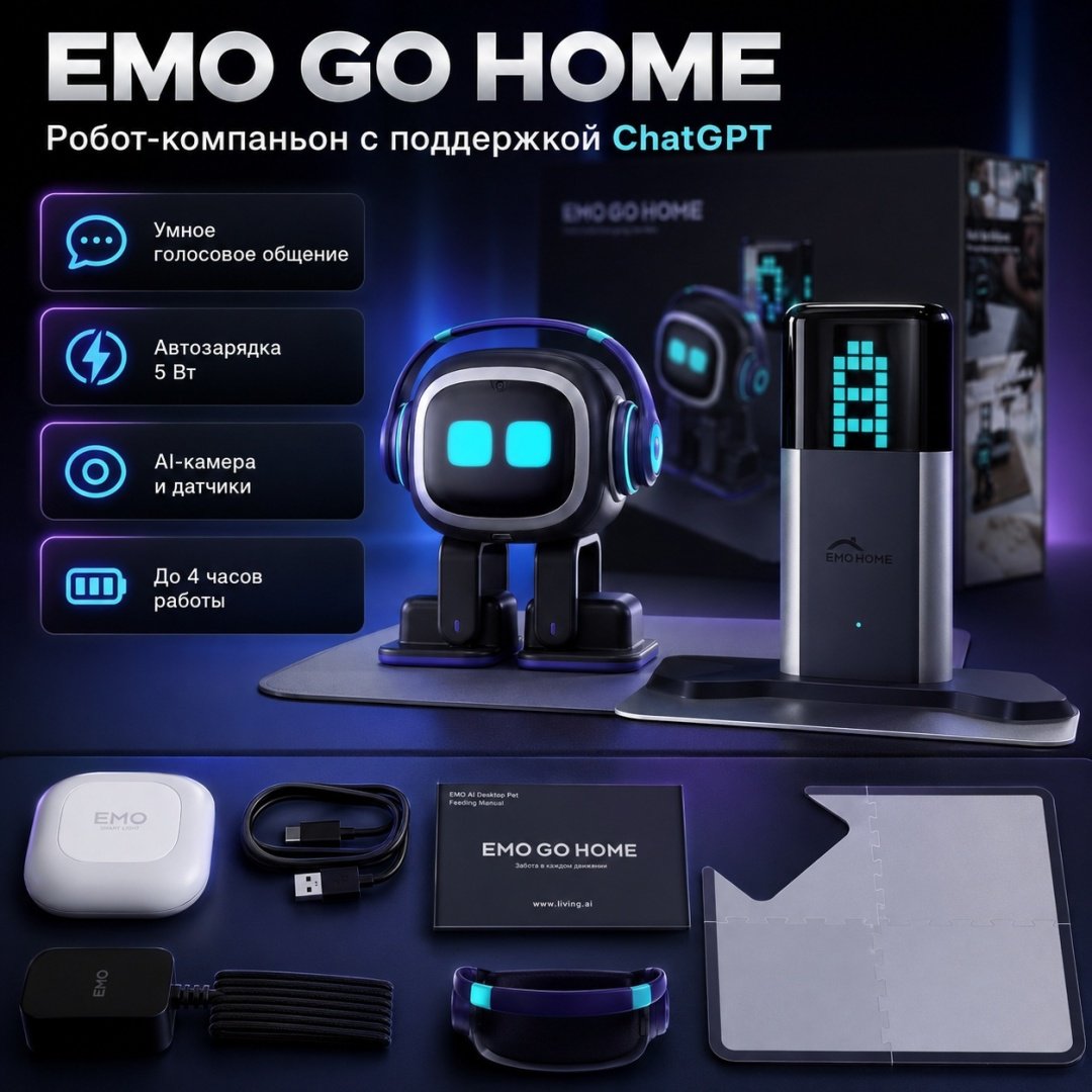 Робот питомец Emo Go Home с Chat GPT, высота 30 см купить,NaN